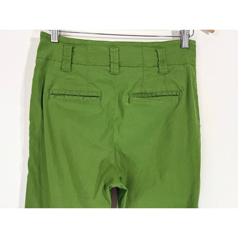 Maeve Anthropologie Naomi Wide Leg Flare Pants Green Linen Blend High Rise Sz 8 - Picture 10 of 14